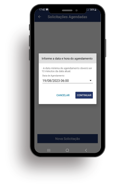 Agendamento pelo aplicativo DevMobility